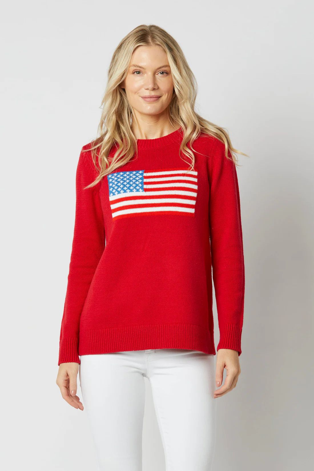 Red Flag Intarsia Sweater | Sail to Sable