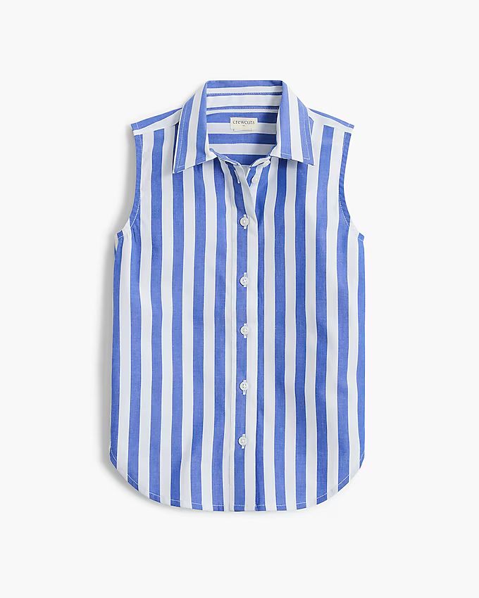 Girls' sleeveless button-front shirt | J.Crew Factory