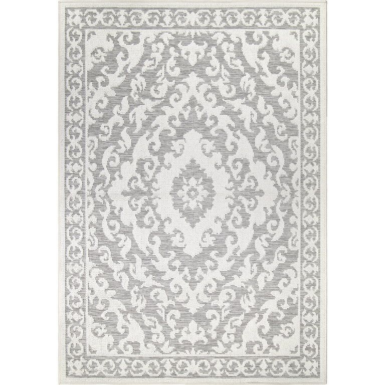 My Texas House Belford, Reversible, Indoor/Outdoor Woven Area Rug, Grey, 5'2" x 7'6" | Walmart (US)