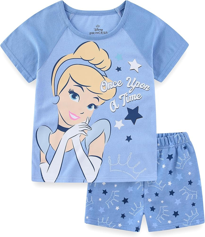 Disney Princess Cinderella Girls Short Sleeve T-Shirt and French Terry Shorts Set for Toddler and... | Amazon (US)