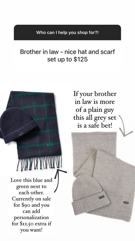 Brother in law gift idea...scarf and hat set 

#LTKGiftGuide