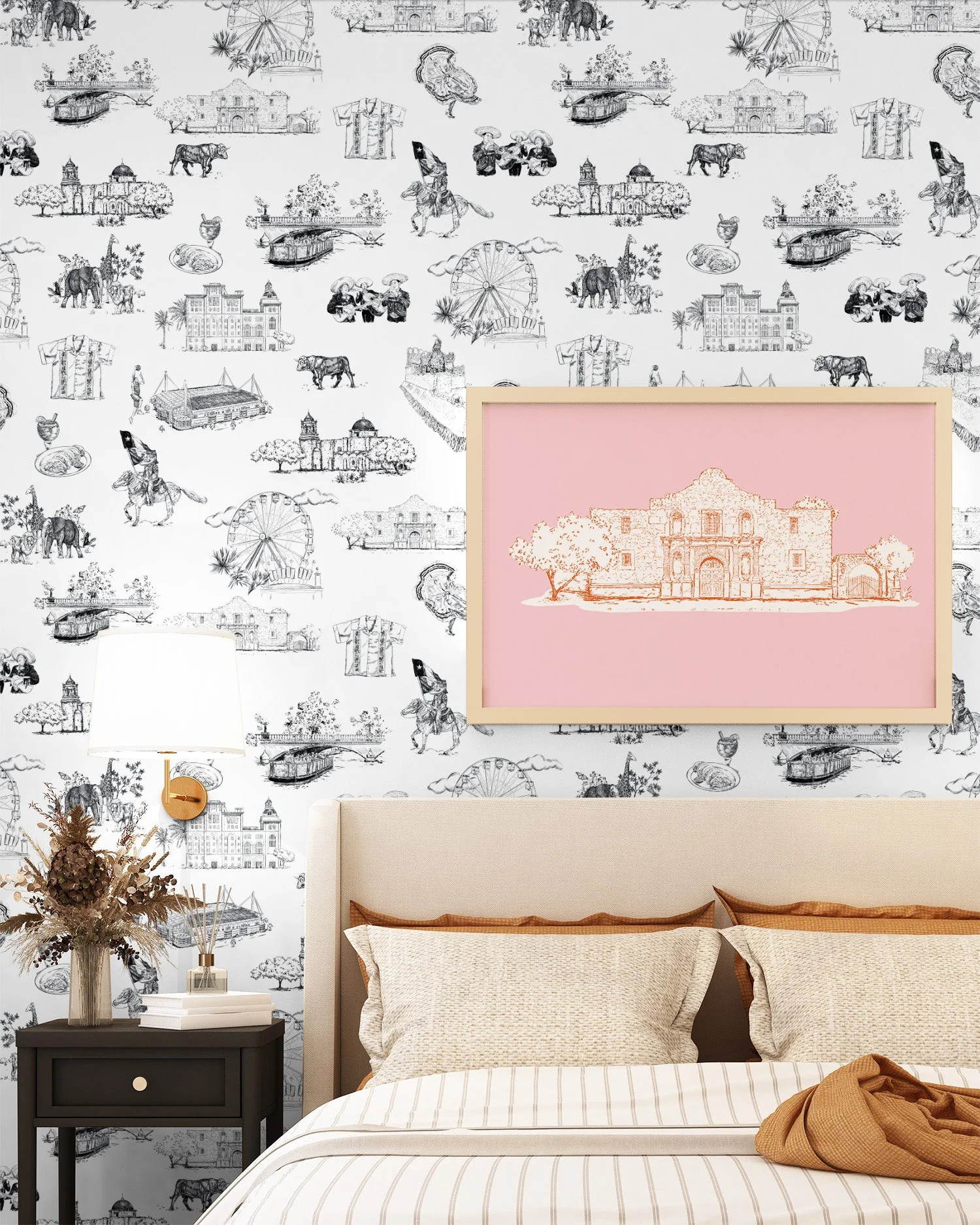 San Antonio Toile Traditional Wallpaper | Katie Kime Inc