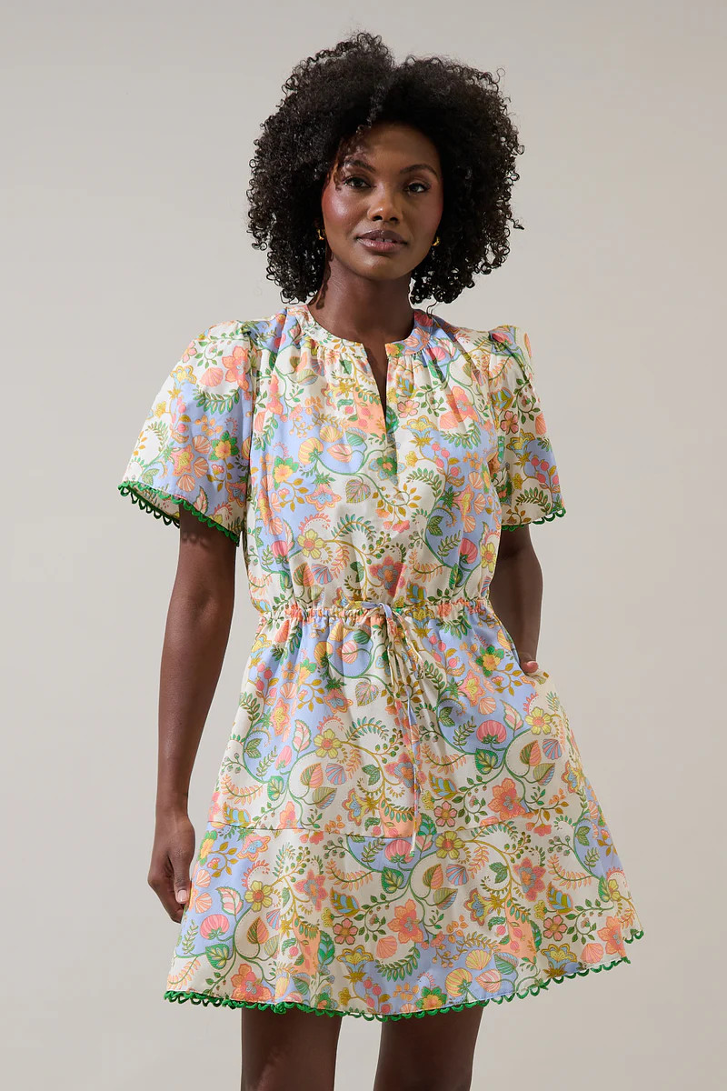 Zamara Floral Bouse Shift Mini Dress | Sugarlips