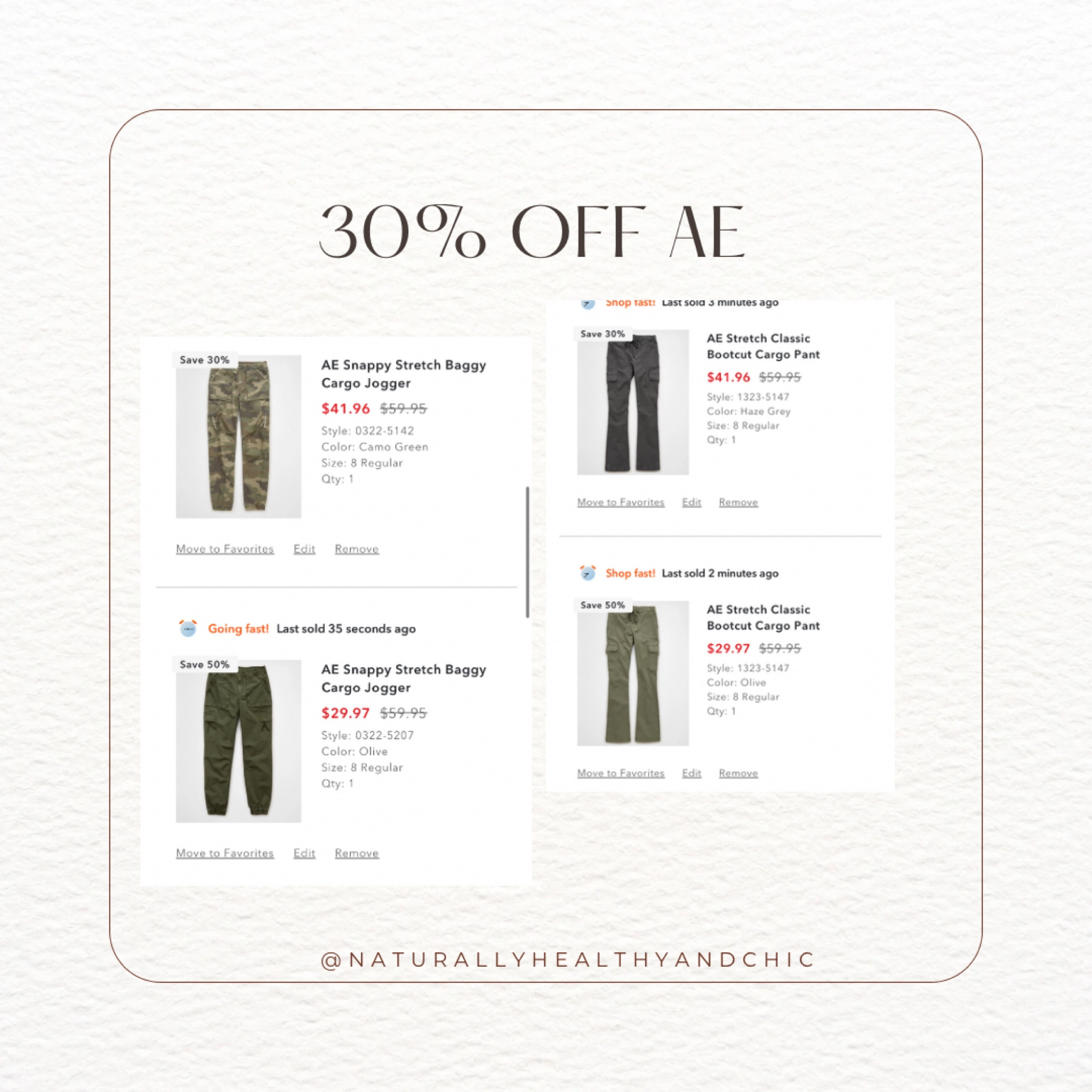 30% off American Eagle Aerie Summer Sale. jeans, joggers, tops, pants, camo, flare 

#LTKFallSale #LTKSaleAlert #LTKFindsUnder100