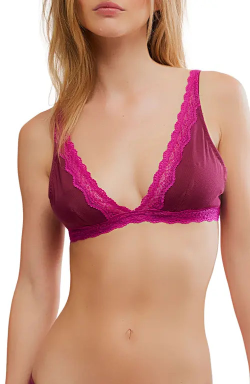 Free People Intimately FP Oh My Darling Plunge Bralette in Raspberry at Nordstrom, Size Medium | Nordstrom