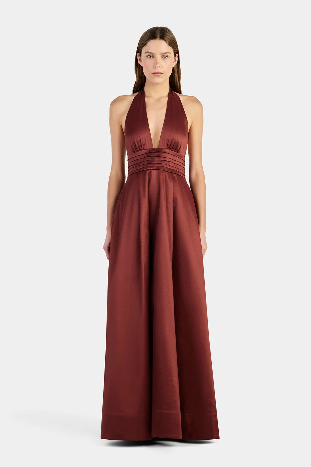 Evalina Taffeta Gown Pinot | Hansen and Gretel