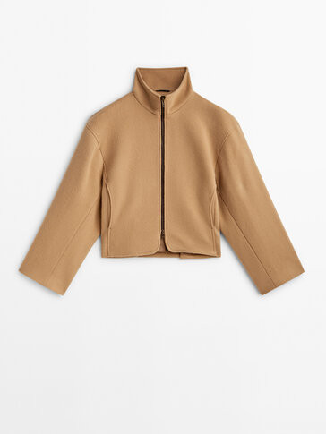 Bequeme Jacke aus Wollgemisch mit Reißverschluss - Massimo Dutti Deutschland | Massimo Dutti DE