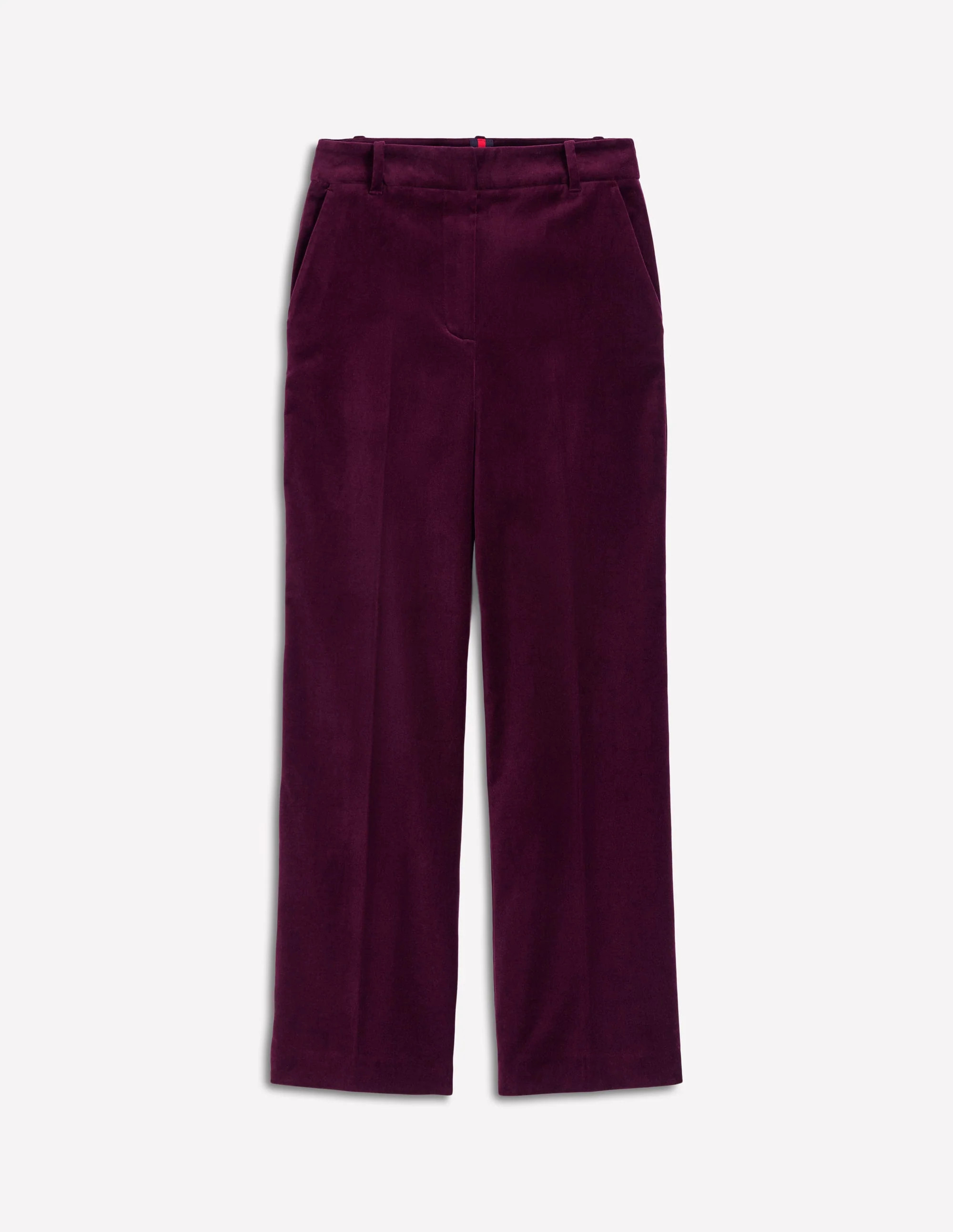 Canonbury Velvet Trousers-Dark Cherry | Boden UK