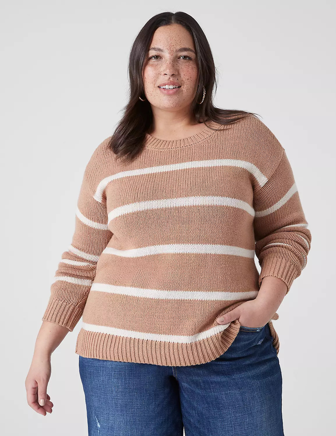 Long-Sleeve Striped Boxy Sweater | LaneBryant | Lane Bryant (US)