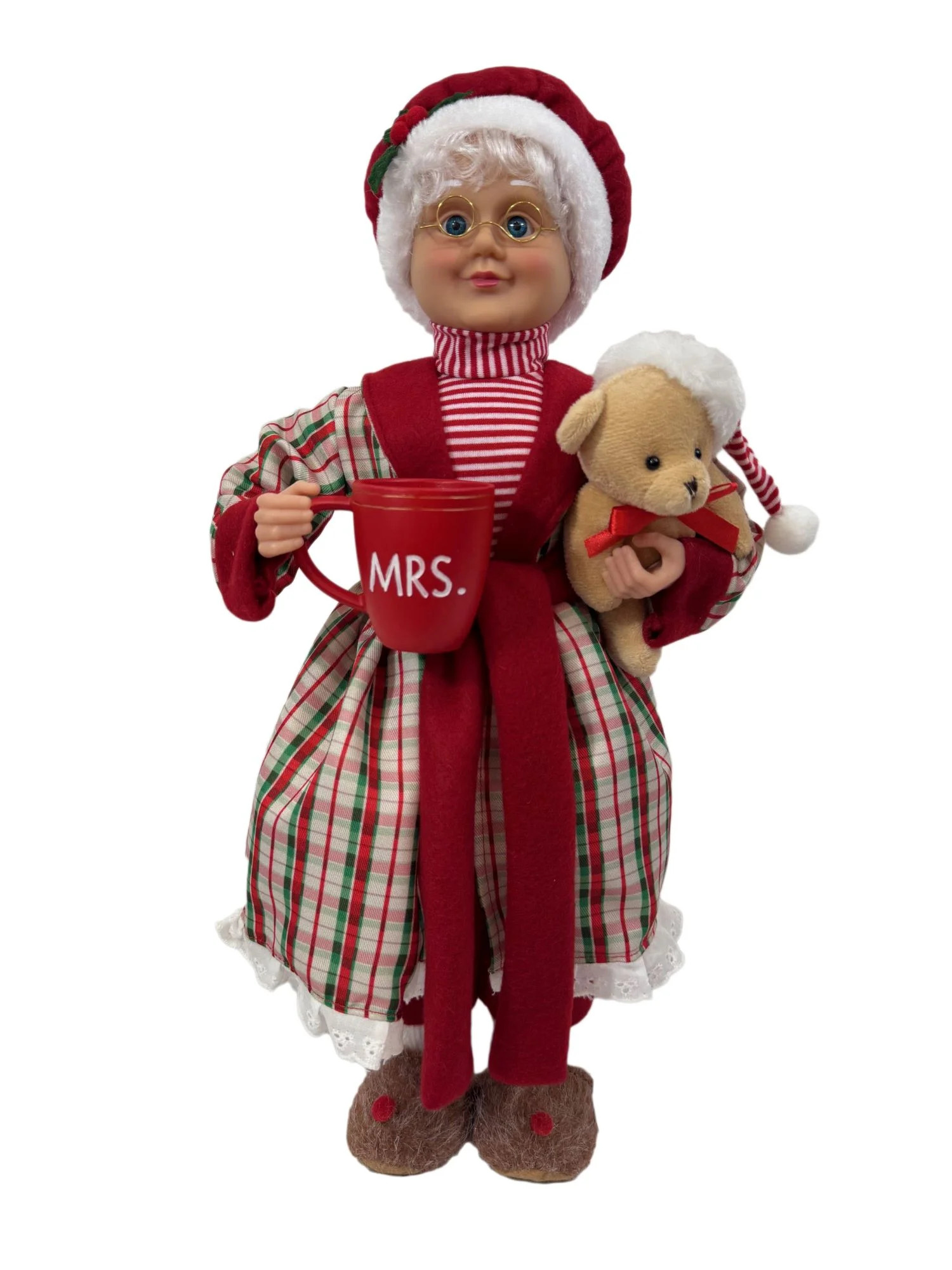 Holiday Time 18in Mrs. Claus With Mug And Bear Adds Cozy Charm To Your Décor | Walmart (US)