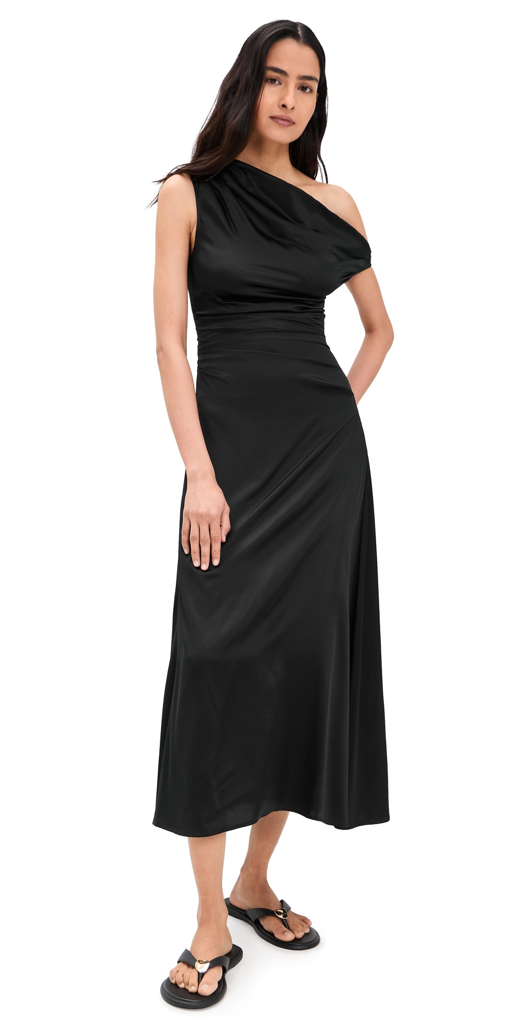 STAUD Phare Silk Dress Black 6 | Shopbop