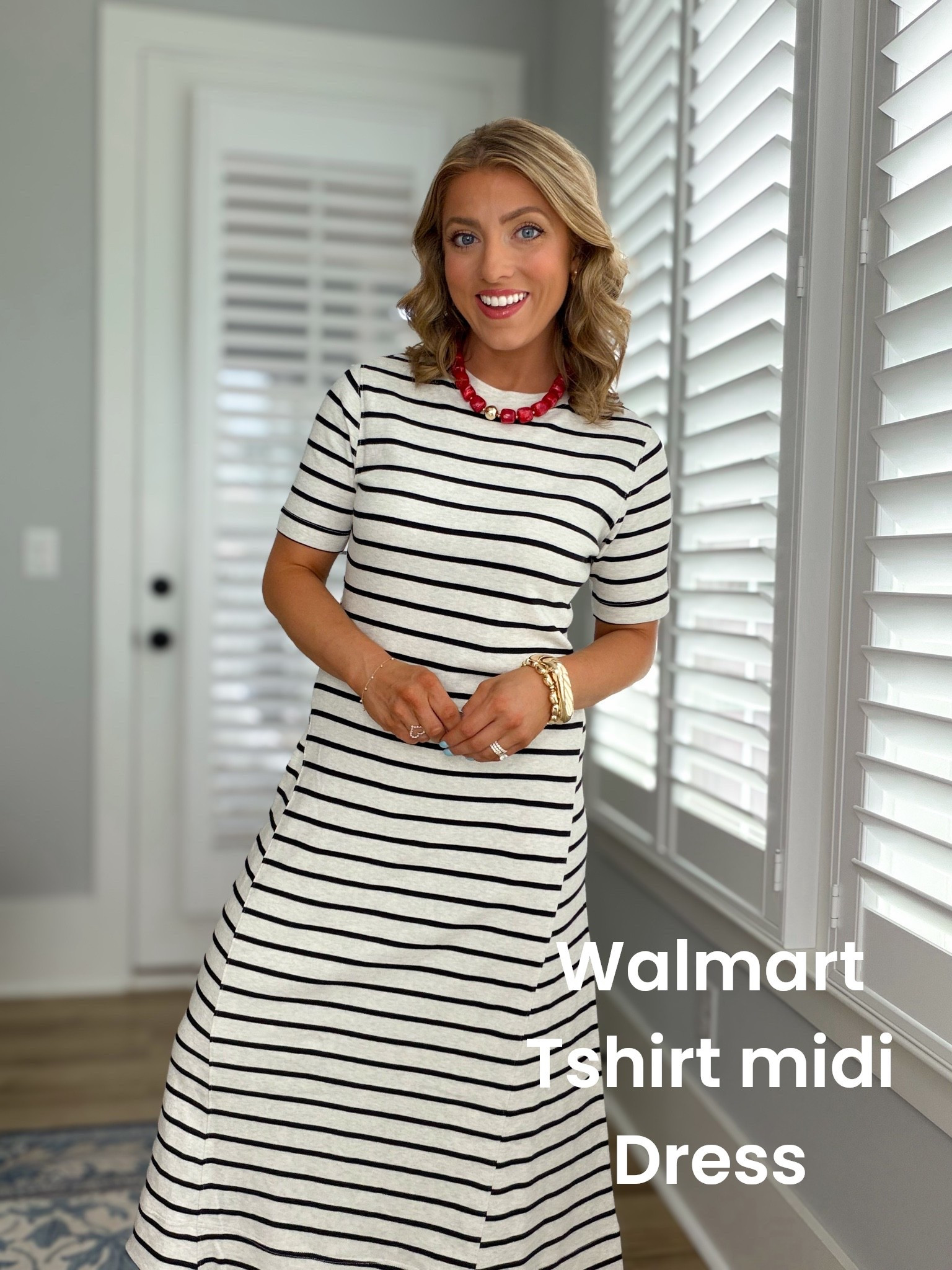 The kind of dress you’ll wear on repeat all season long! 😍 This Walmart striped knit dress is effortless, comfortable, and gives that classic coastal-chic vibe without the designer price tag. The flattering A-line silhouette, timeless black-and-white stripes, and easy throw-on-and-go style make it perfect for everything from vacation days to weekend errands.

I added a pop of red accessories for a fun summer look, but this dress is such a versatile staple you’ll style a hundred different ways. 🙌

#WalmartFashion #WalmartStyle #StripedDress #SummerDress #CoastalStyle #ClassicStyle #AffordableFashion #WalmartFinds #VacationStyle #EverydayOutfit #SummerWardrobe #MomStyle #OOTD #BudgetFriendlyFashion #FashionFinds #WalmartClothing #CasualChic #SummerOutfitIdeas

#LTKootd #LTKPetite
