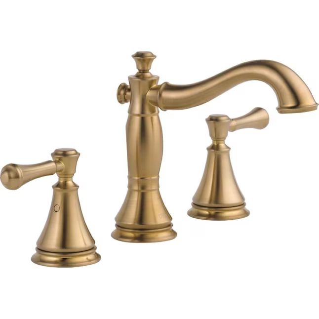 Delta Cassidy Champagne Bronze 2-handle Widespread WaterSense High-arc Bathroom Sink Faucet with ... | Lowe's