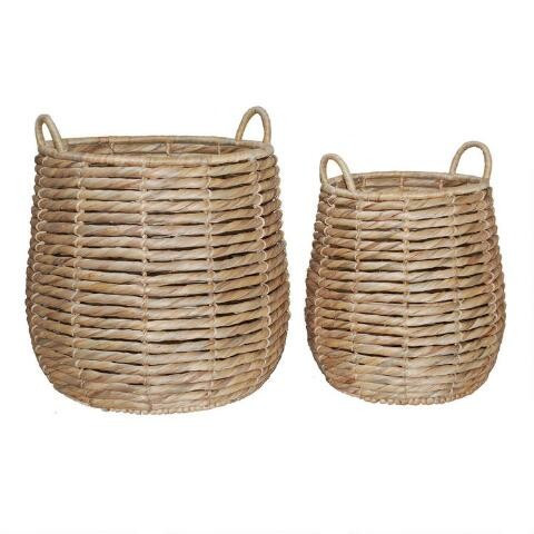 Natural Seagrass Brynn Tote Basket | World Market