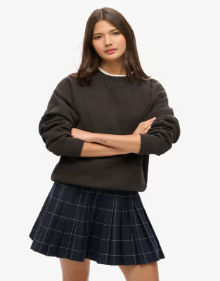 Superdry vintage pleated mini skirt in Vintage Navy Check | ASOS | ASOS (Global)