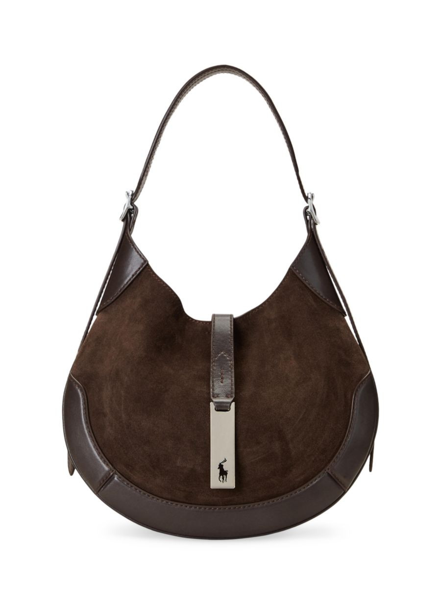 Polo ID Small Suede Shoulder Bag | Saks Fifth Avenue