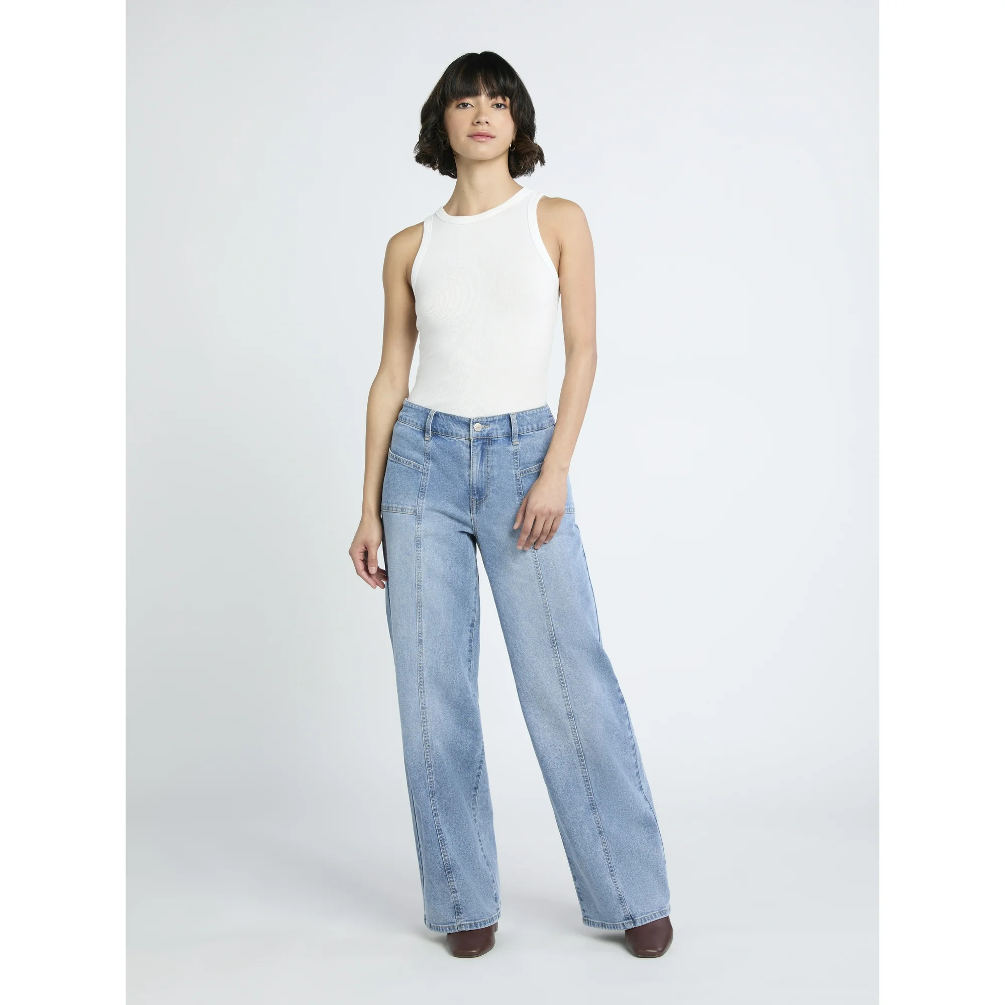 Madden NYC Women's Mid-Rise Loose Fitted Jeans | Walmart (US)