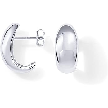 PAVOI 14K Gold Plated Sterling Silver Post Huggie Earrings | Gold Dome Huggie Hoop Earrings for W... | Amazon (US)