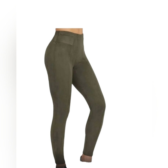Spanx Faux Suede Leggings Deep Olive Green Size XL | Poshmark