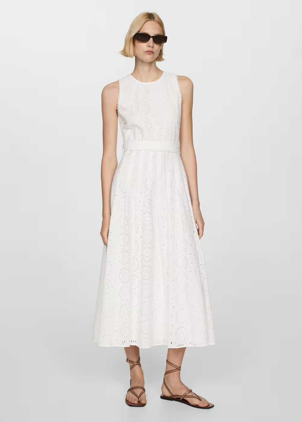Embroidered belt dress -  Women | Mango United Kingdom | MANGO (UK)