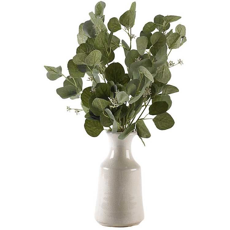 Silver Dollar Eucalyptus Branches in Bottle Vase | Kirkland's Home