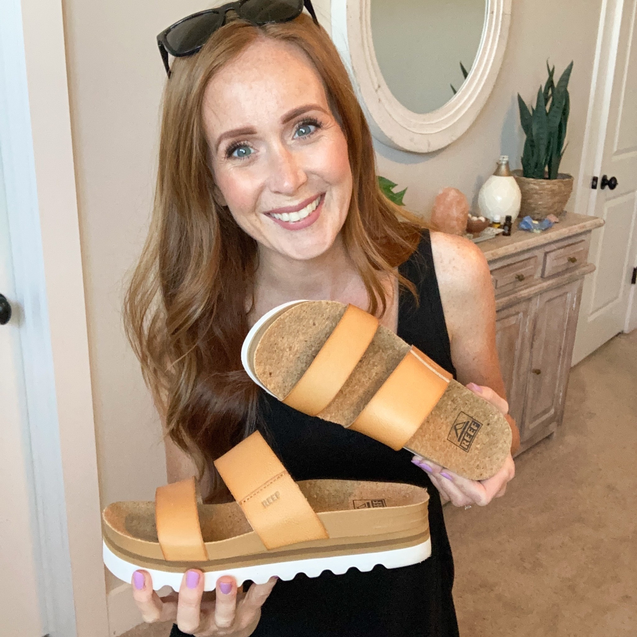 The most comfortable sandals for the summer! The cork soul and leather straps make them so soft. I got my normal size and they fit great. Comes in multiple colors and styles.

#LTKStyleTip #LTKSeasonal #LTKOver40