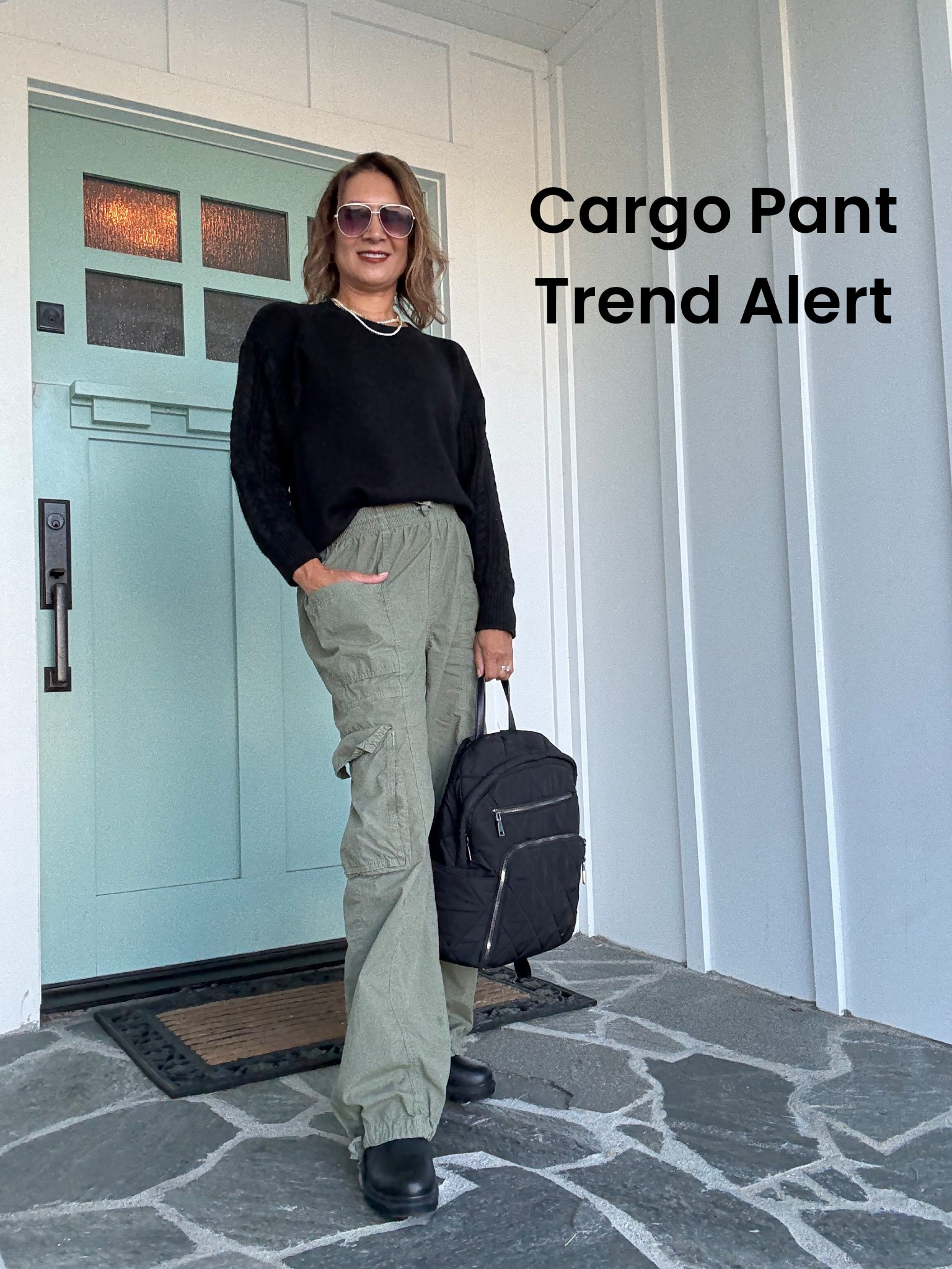 Cargo pants on repeat when I’m running errands and they are so easy to style with this crew neck sweater and lug sole boots.  Add and quilted puffer bag and a necklace stack for an extra layer of style.
By the way, I love the cableknit detailing on the sleeves of the sweater and it comes in 10 gorgeous fall colors. 
#LTKFindsUnder50
#LTKStyleTip

#LTKOver40 #LTKSeasonal #LTKSaleAlert