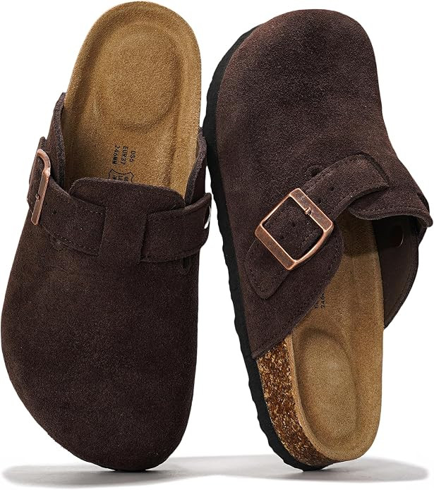 Project Cloud 100% Genuine Leather Slip-ons Footbed Clogs for Women Sandals | Amazon (US)