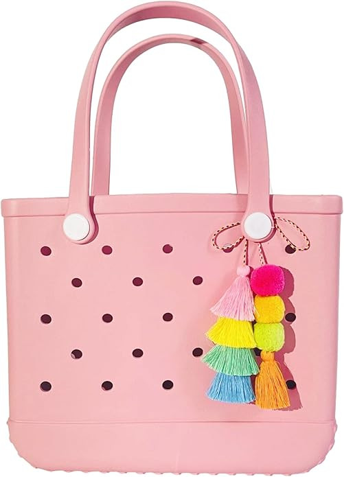 Pom Pom Tassel Charms for Bogg Bag Accessories Rubber Beach Bag, Boho Purse Charms,02 | Amazon (US)
