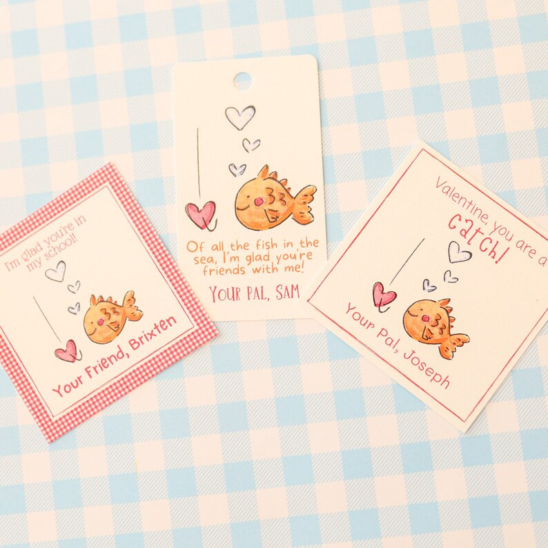 Valentine tags or stickers, Class / Set of 25 / Watercolor | Etsy (US)