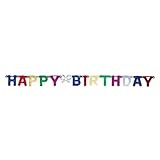 Unique 9011 4ft Metallic Happy Birthday Banner Multicolor, 5' | Amazon (US)