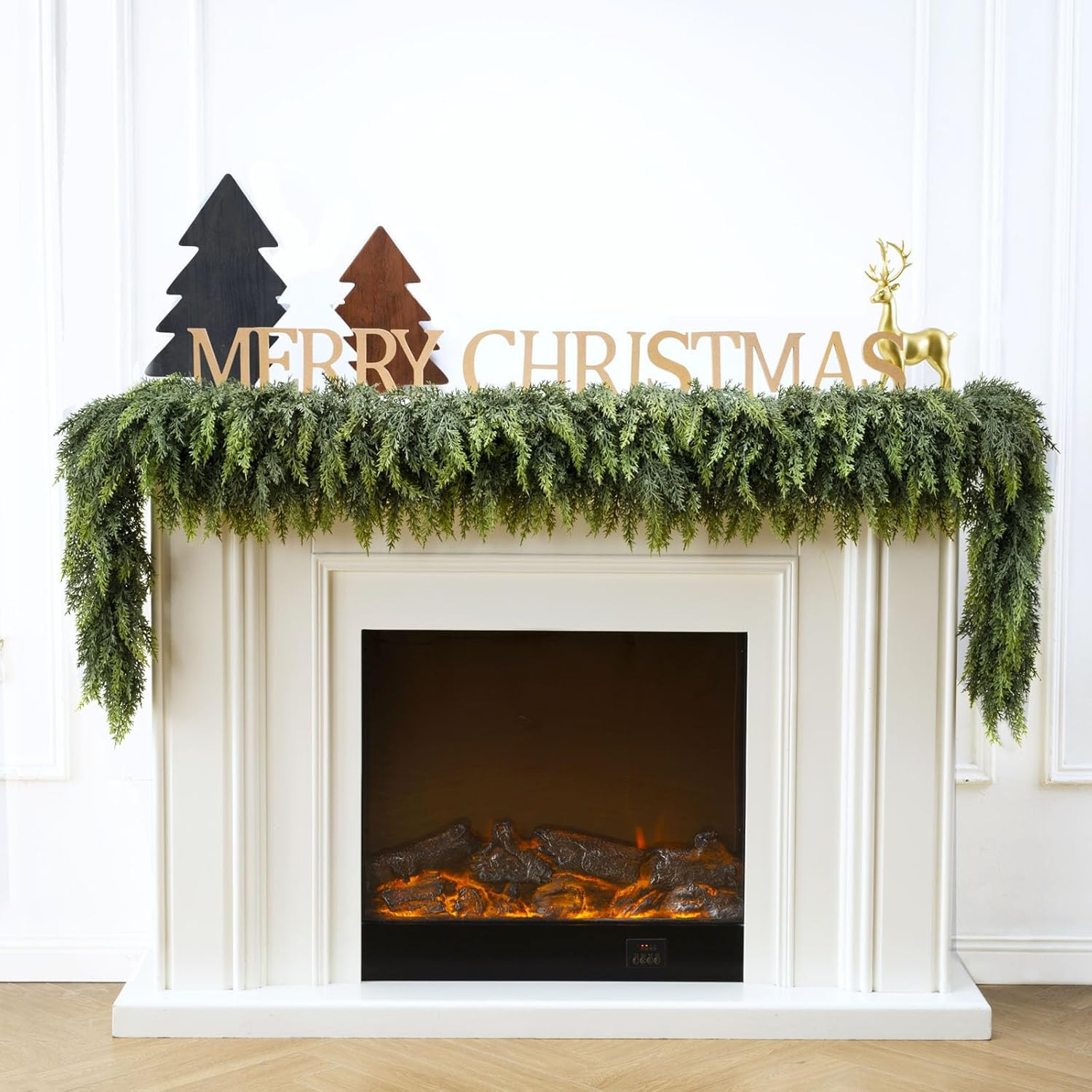 6 Ft Christmas Cedar Garland, Realistic Faux Pine Garlands, Green Artificial Greenery Garland for... | Amazon (US)