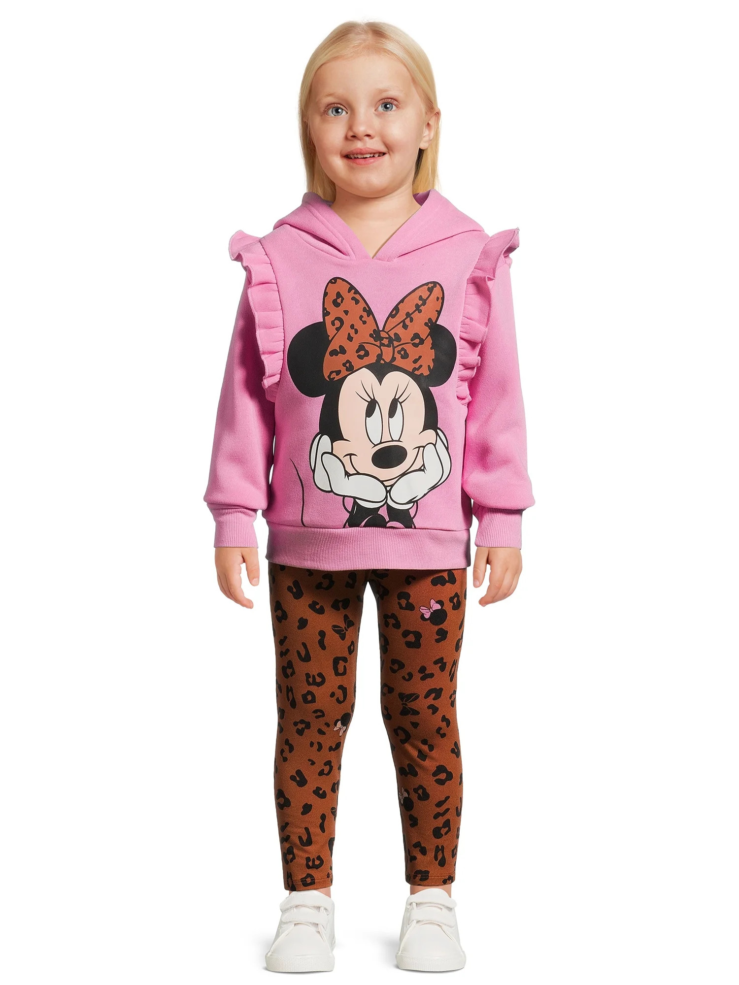 Disney Toddler Girls Minnie Mouse Ruffle Hoodie and Leggings Outfit Set, 2-Piece Set, Sizes 2T-4T | Walmart (US)