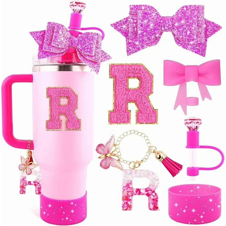 Cup Accessories Set for Stanley 30OZ & 40OZ Tumbler with Handle, Letter Charms, Bow & Diamond Str... | Walmart (US)