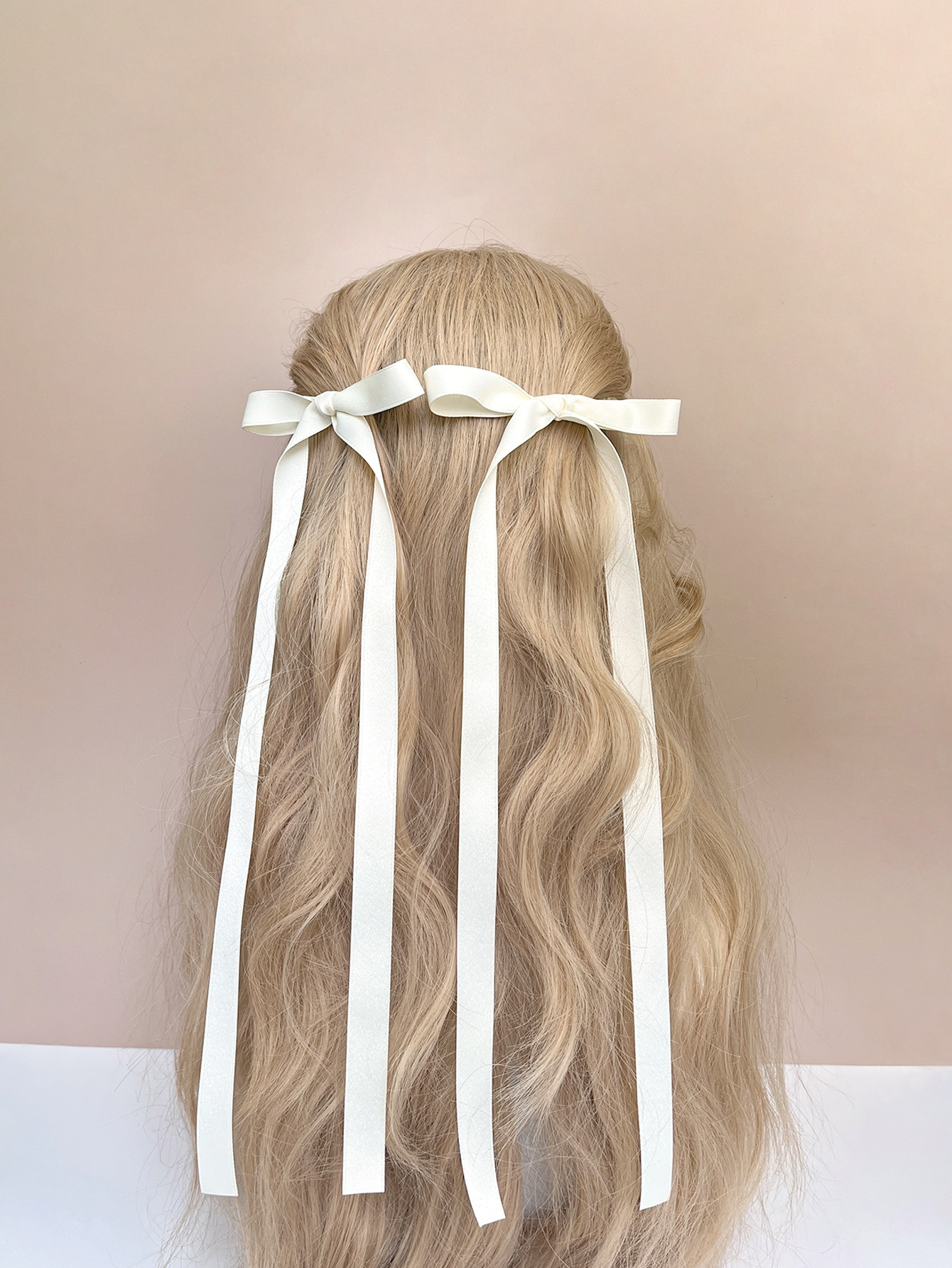 2pcs Solid Bow Decor Hair Clip For back to school | SHEIN