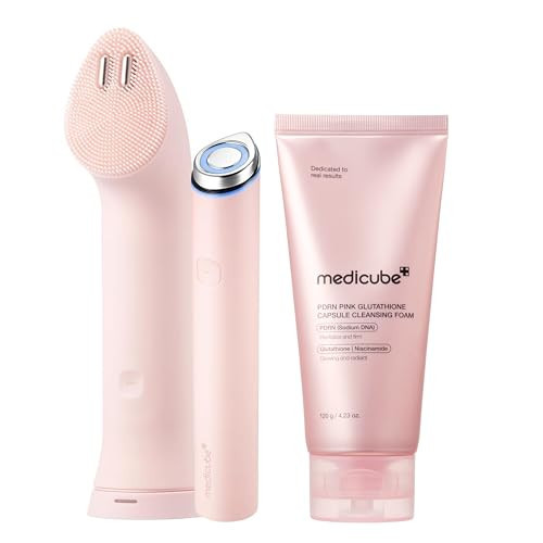 medicube Mini Booster Pro Plus Pink Cleansing Duo Set: Mini Booster Pro Cleansing Device Pink and PDRN Capsule Foam Cleanser | Pore, Makeup, Excess Sebum Care | Deep Cleansing Routine, Korean Skincare | Amazon (US)