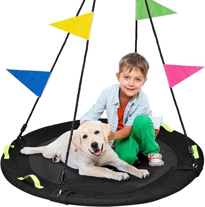 Tree Swing, Saucer Flying Swing 40 Inch for Kids, 900lbs Weight Capacity, with Adjustable Hanging... | Amazon (US)