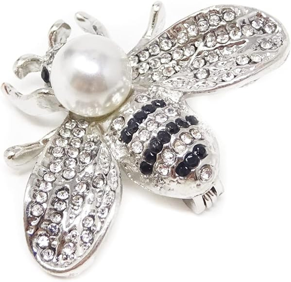 Honbay Fashion Vintage Gold Tone Honey Bee Brooch with Rhinestones and Pearl | Amazon (US)