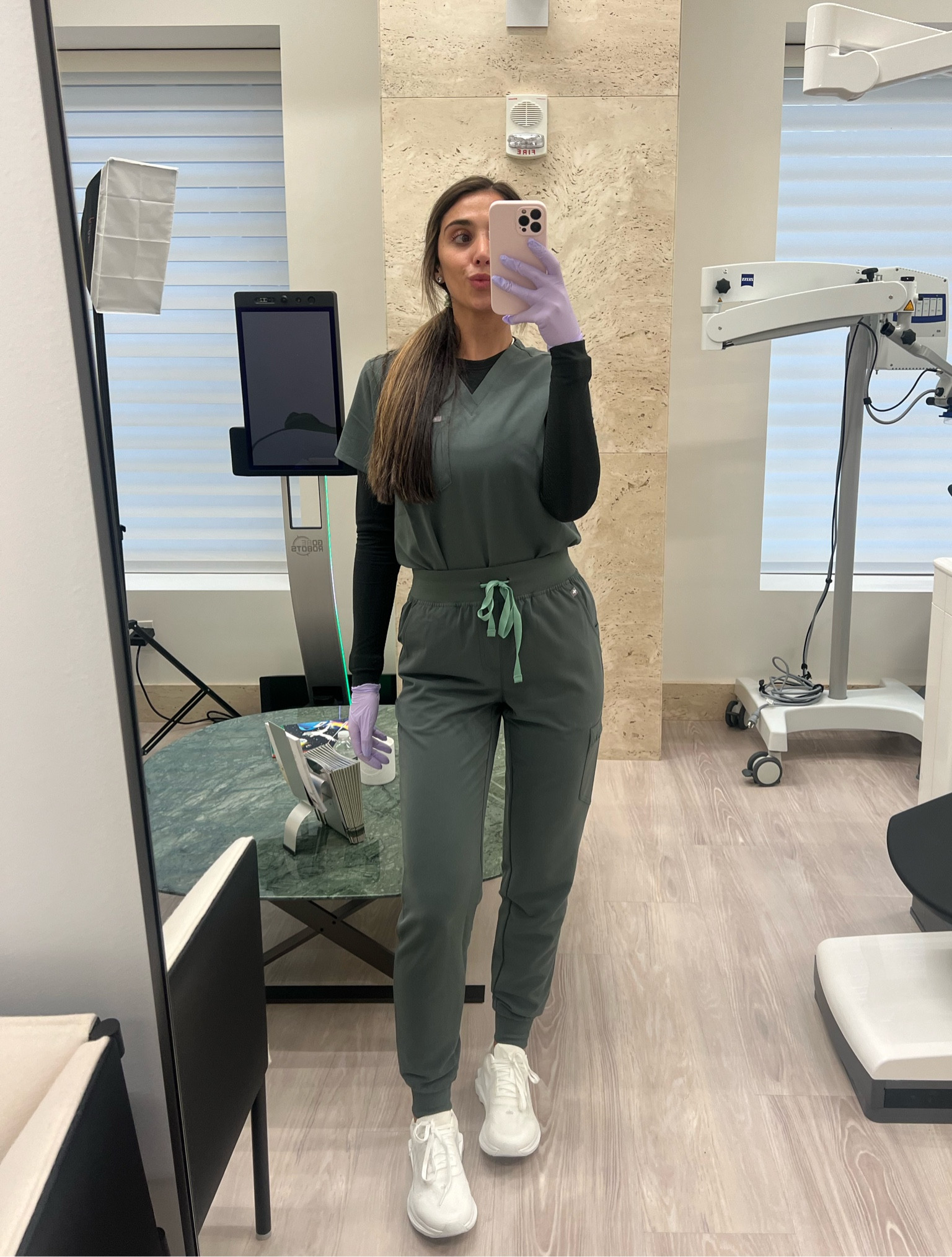 FIGS Scrubs — Bonsai 💚🤍🍀
So cute and comfy! Absolutely love this color! 
• Catarina One-Pocket Scrub Top — XS 
• High Waisted Zamora Jogger Scrub Pant — XS/Tall 
• Salta Seamless Longsleeve Underscrub — S
•  Color: Bonsai

#LTKWorkwear #LTKFindsUnder50 #LTKActive