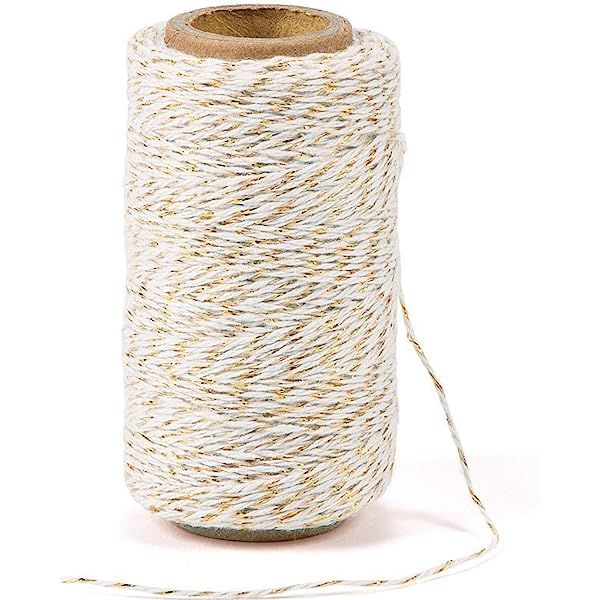 328 Feet Cotton Bakers Twine String,Gold Twine String,Gift Wrapping Holiday Twine Wedding Mothers... | Amazon (US)