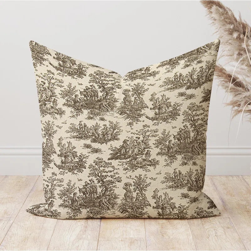 Chestnut Brown Colonial Toile Pillow Cover | Wayfair North America