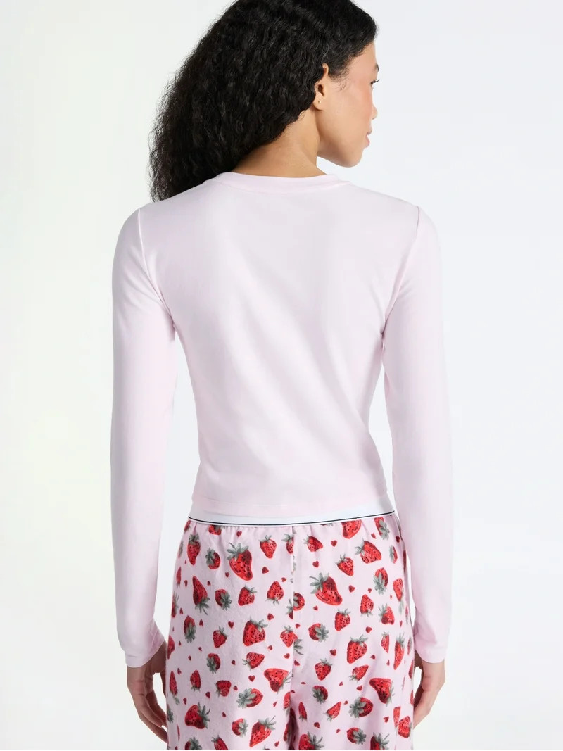 No Boundaries Baby Tee with Long Sleeves, Women’s | Walmart (US)