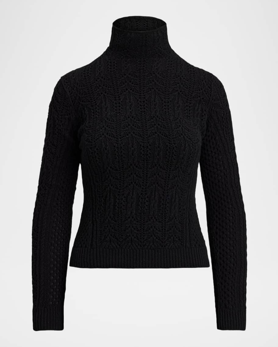 Lofty Cashmere Pointelle Turtleneck Sweater | Neiman Marcus