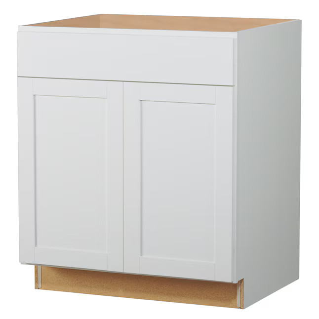 Diamond NOW Arcadia 30-in W x 35-in H x 23.75-in D White Door and Drawer Base Fully Assembled Cab... | Lowe's
