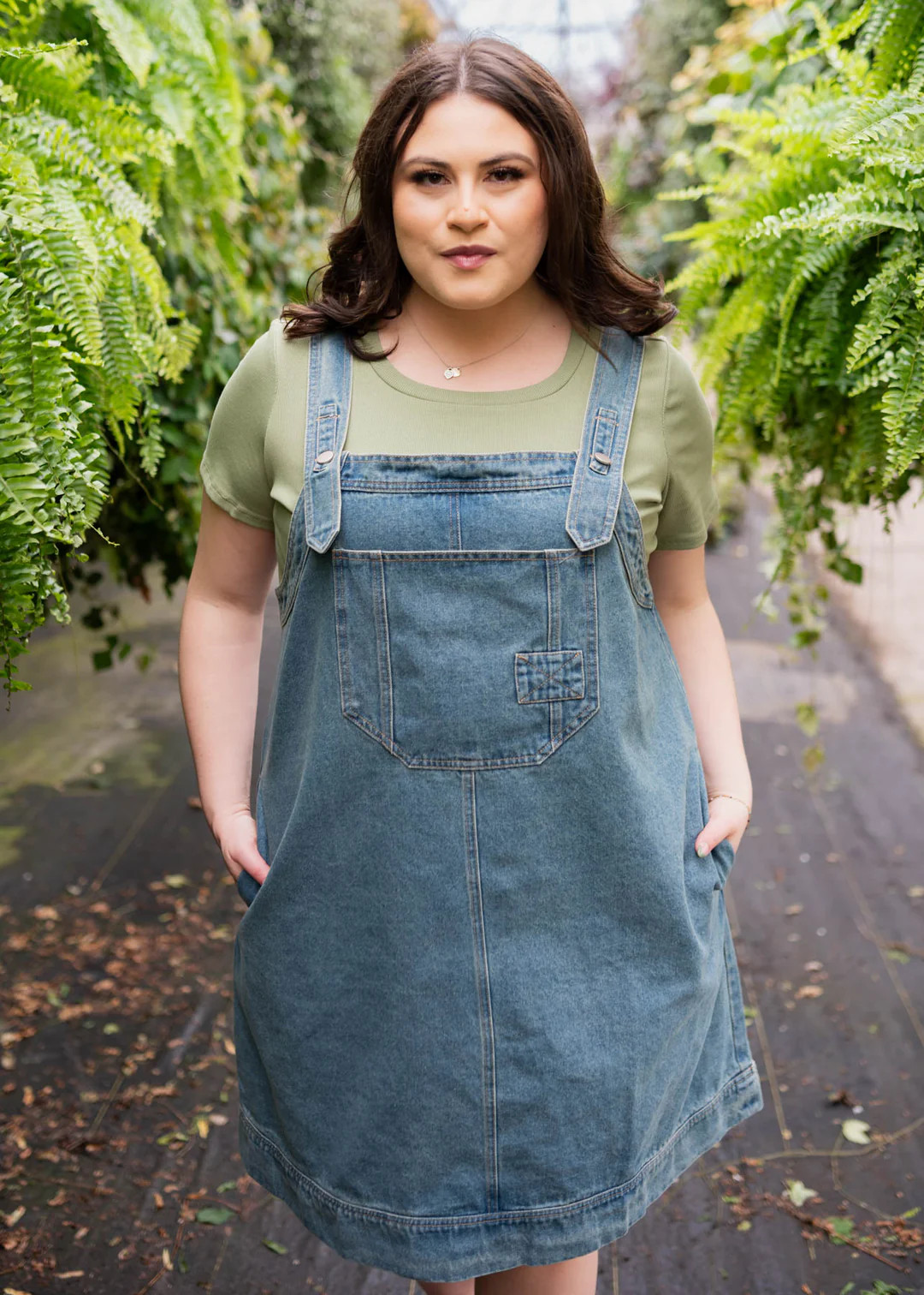 Lucille Washed Denim Overall Dress | My Sister's Closet Boutique