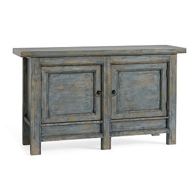 Molucca Media Console, Distressed Blue | Pottery Barn (US)
