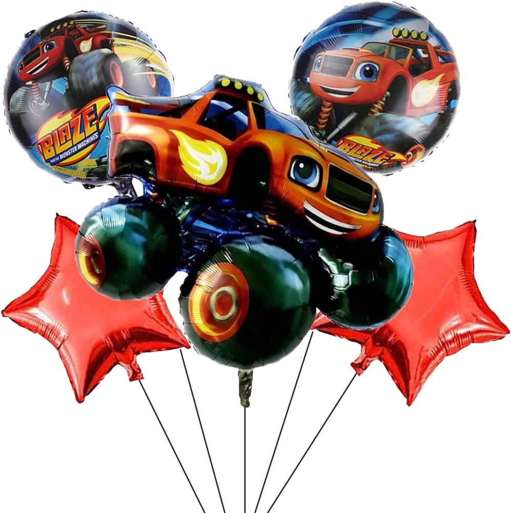 5PCS Blaze and The Monster Machine Balloons Foil balloon For Kids Birthday Party Monster Truck Ca... | Amazon (US)