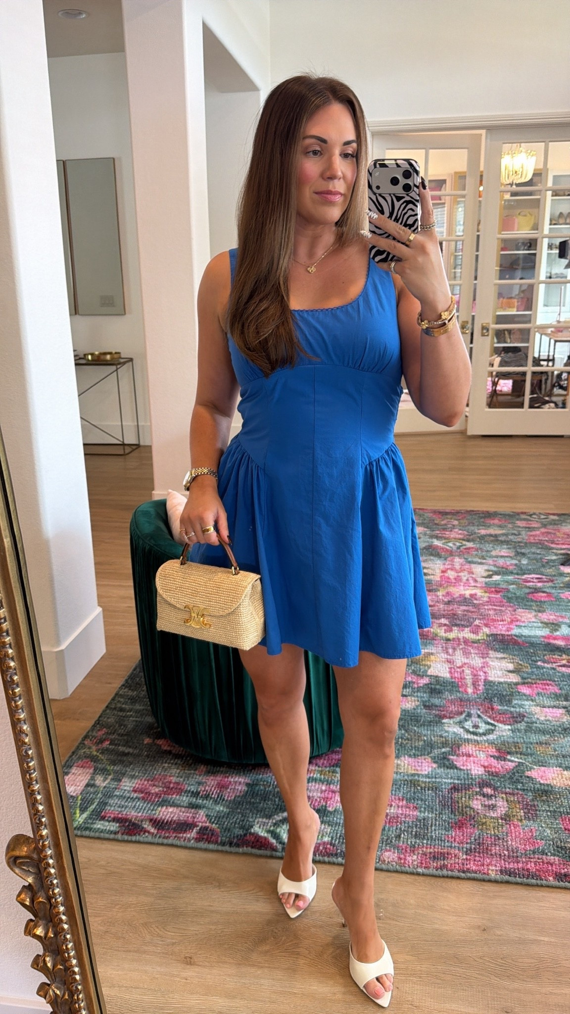 curvy midsize blue dress for summer! wearing size medium. has built in cups, but i have a strapless on.

#LTKSeasonal #LTKMidsize