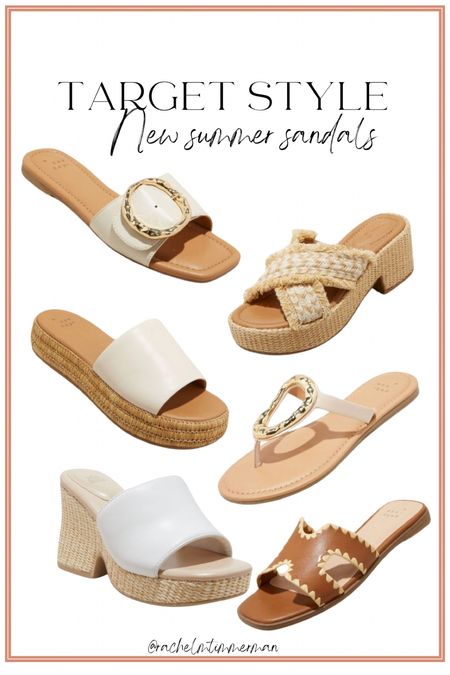 Loving these new target sandals! All different styles and details but perfect and neutral for summer. They are all affordable but look so high end. 

Target style. Target new arrivals. LTK under 50. 
