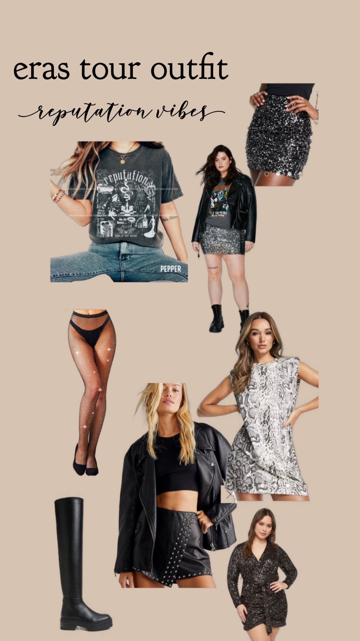 Eras Tour outfit inspo—Reputation vibes #erastour #reputation #erastouroutfit #reputationoutfit #taylorswiftoutfit